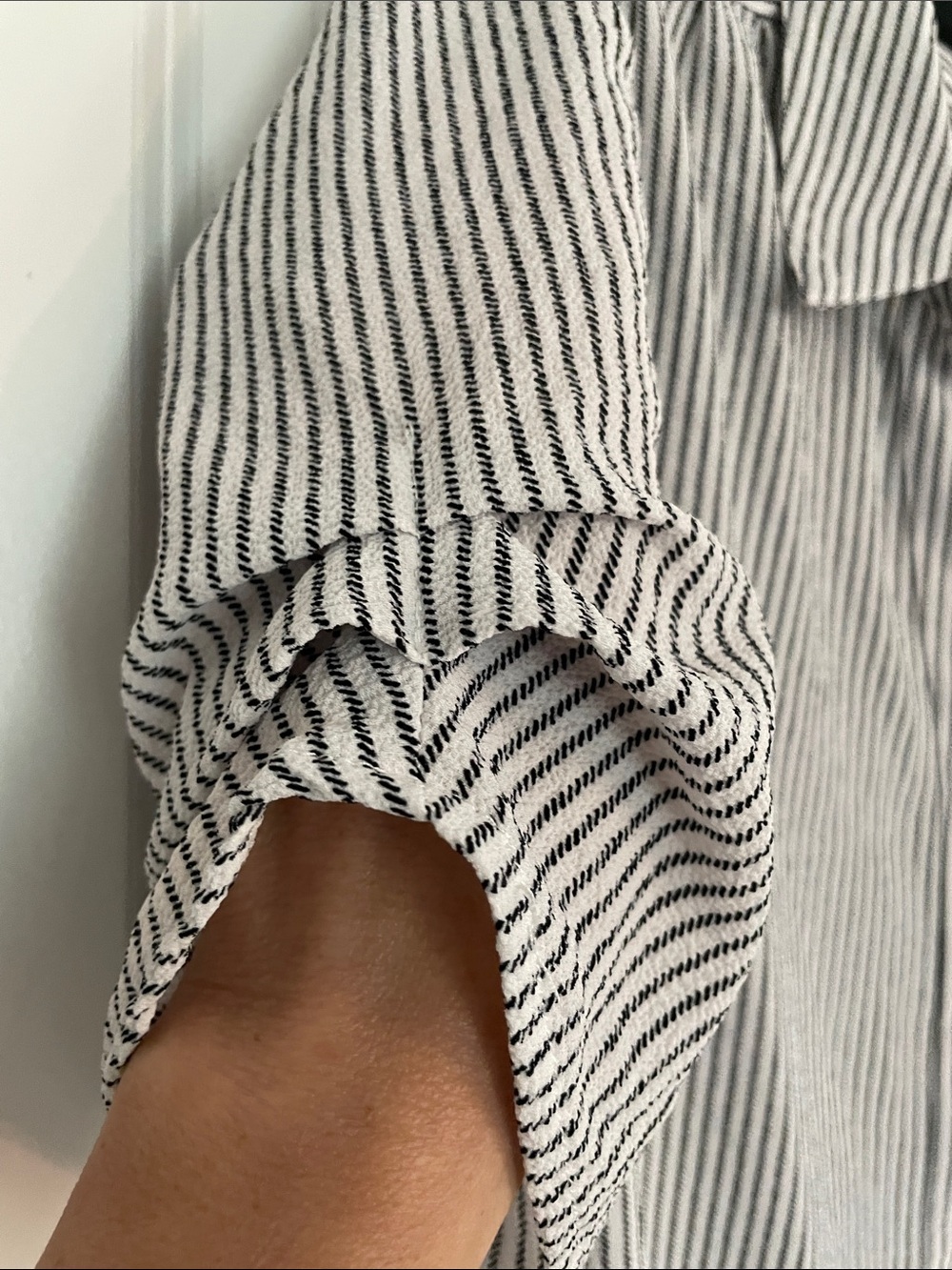 Adrianna Patel Striped Button-Up Shirt - Sz Large - Picture 4 of 10